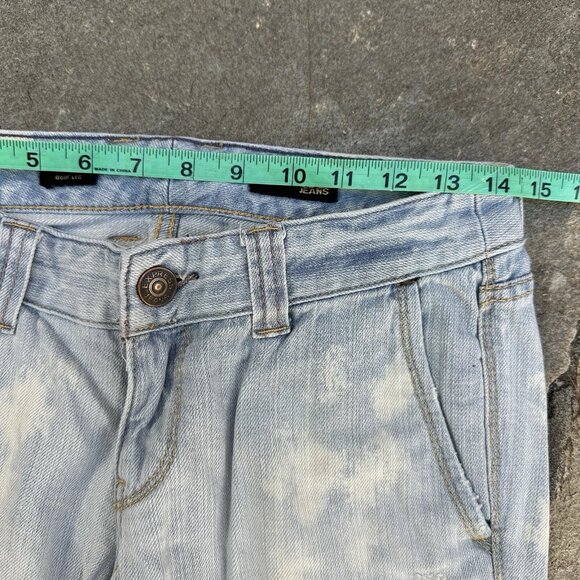 Express Stella Bootcut Jeans Size 4 Bleached Distressed Y2K Grunge Denim - Picture 10 of 14